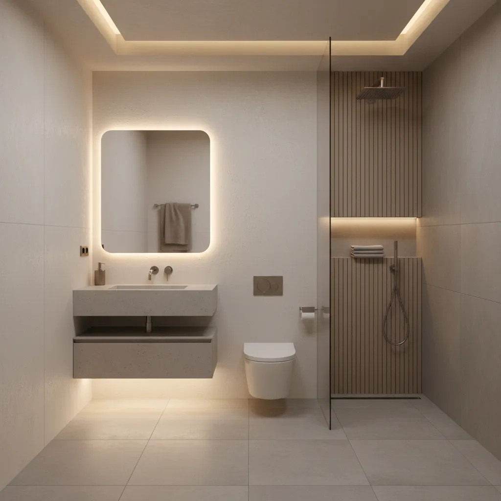 small bathroom layout showing sink clearance and spacing
