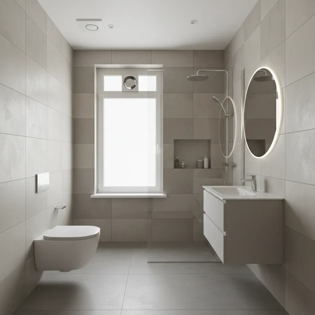 Small Bathroom Window UPVC Ventilator Exhaust Fan Ideas