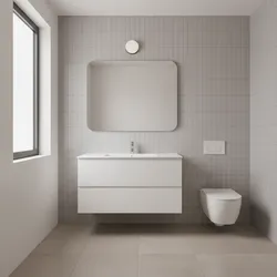 Optimizing Tile Layout Around a White Vanity in Small Bathrooms