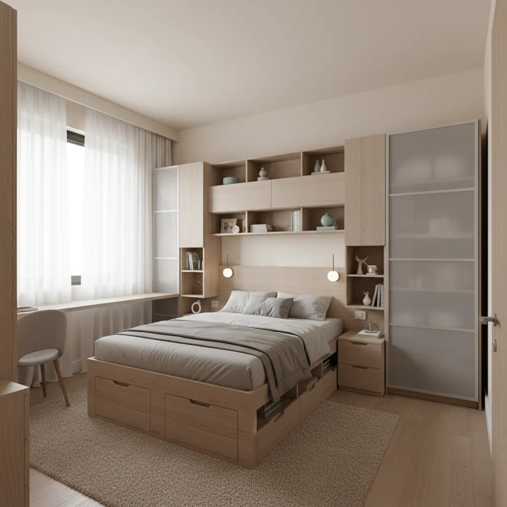 Space Optimization Strategies for Small Bedrooms with Complex Layouts