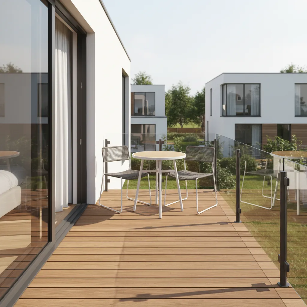 Compact bedroom deck with smart furniture layout