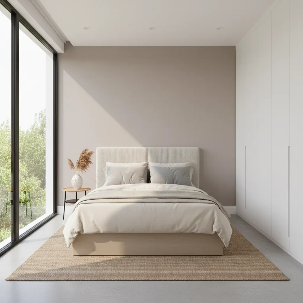 Compact bedroom with window providing natural ventilation