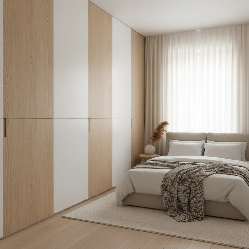 Armario empotrado optimizado para dormitorio pequeño