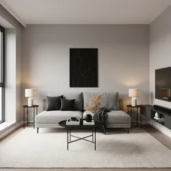 Optimizing a Small Black Grey Cream Living Room for Space and Light