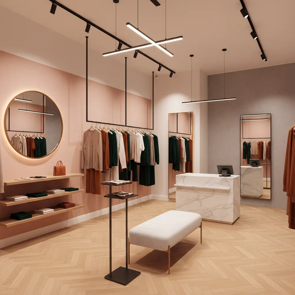 Diseño interior eficiente para una boutique pequeña