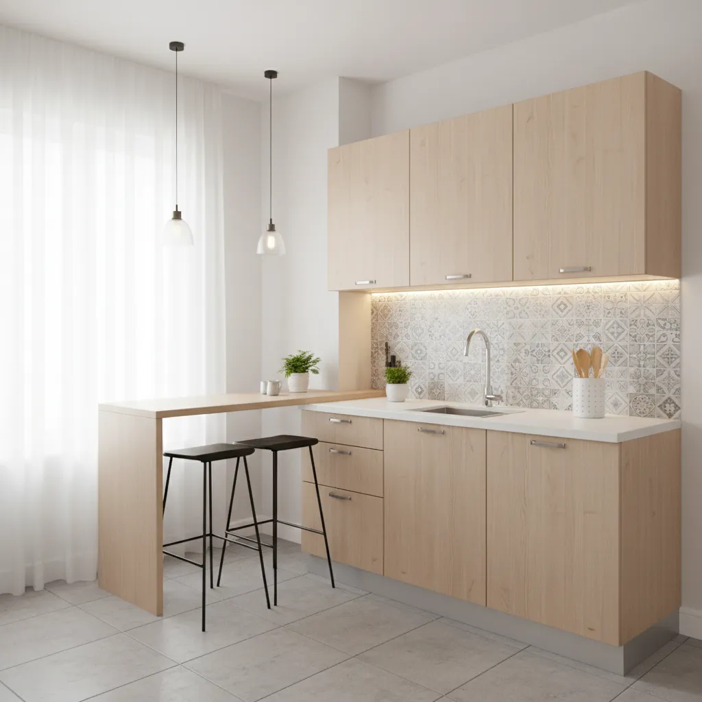bright small apartment kitchen after simple budget makeover