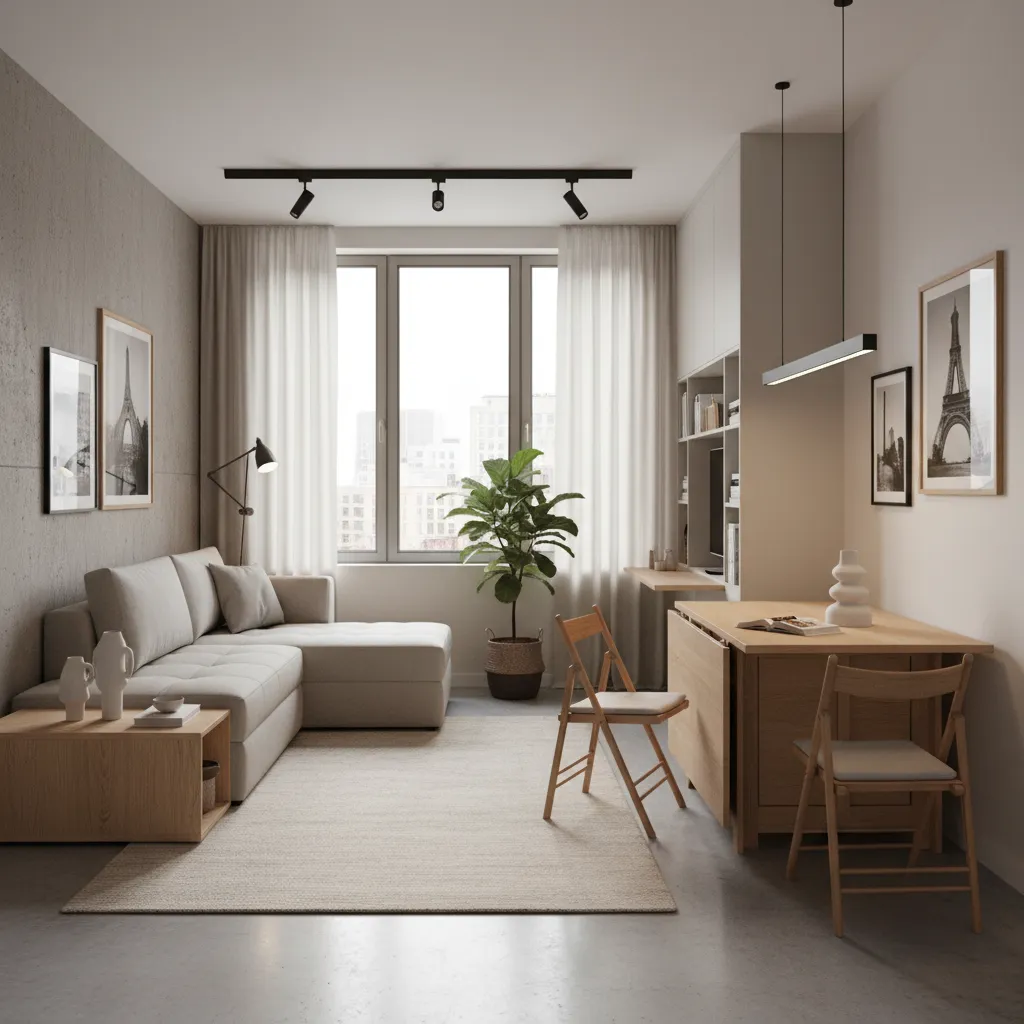 Apartamento pequeño con diseño contemporáneo funcional