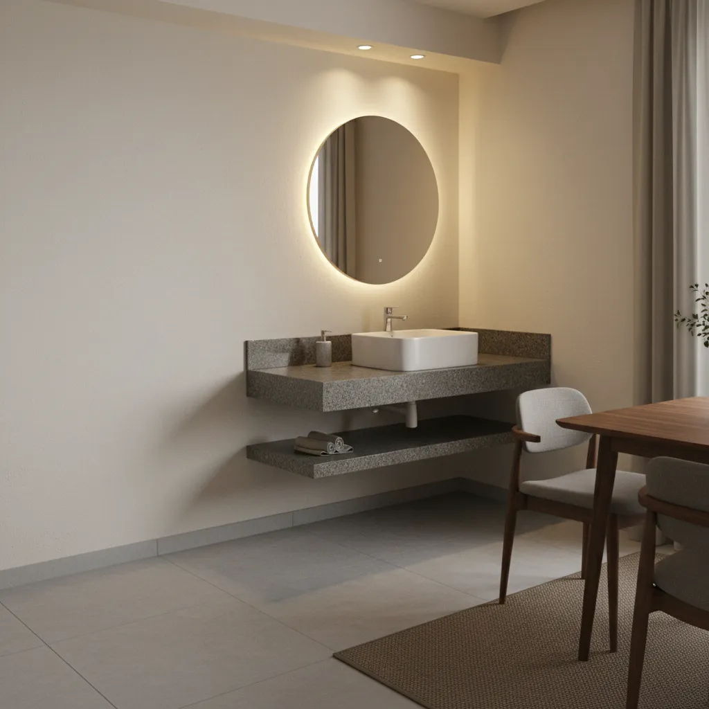 Compact corner wash basin design for small dining room