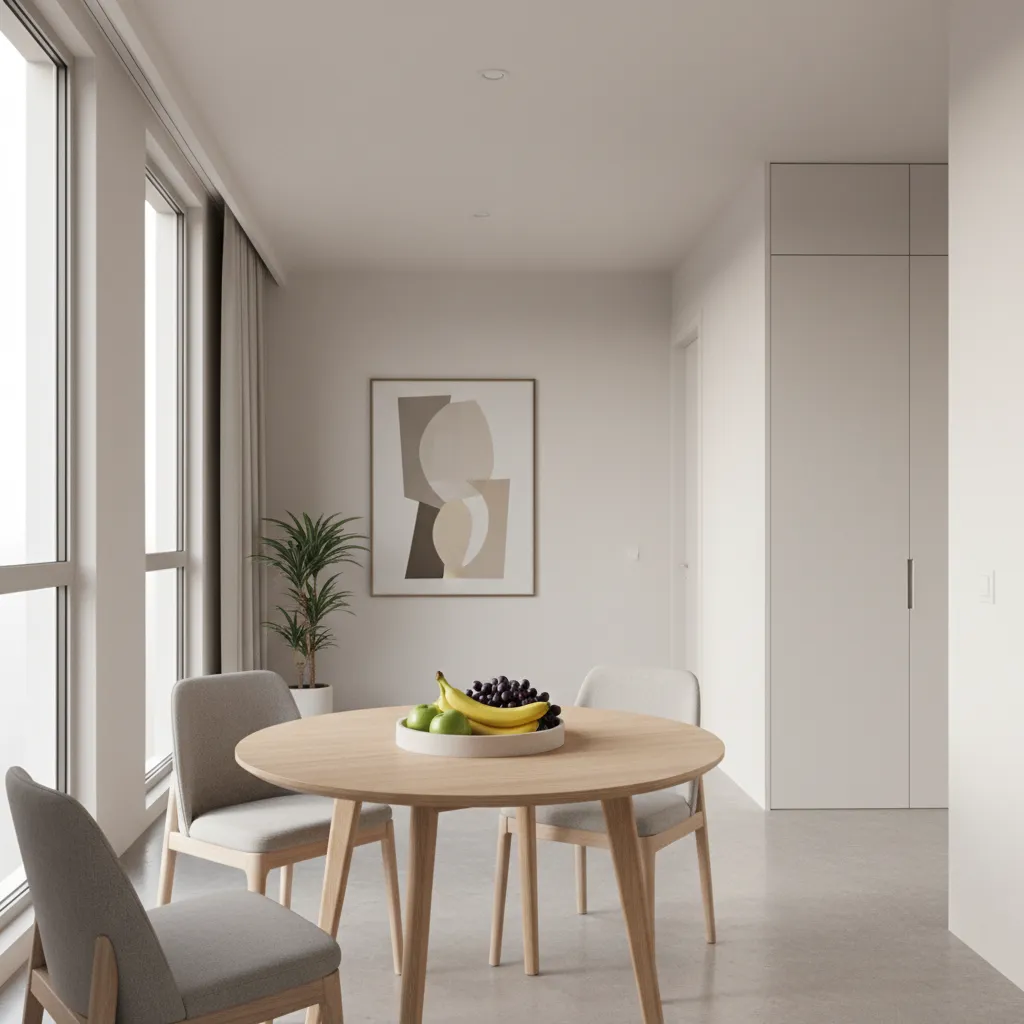 small dining table with simple low centerpiece