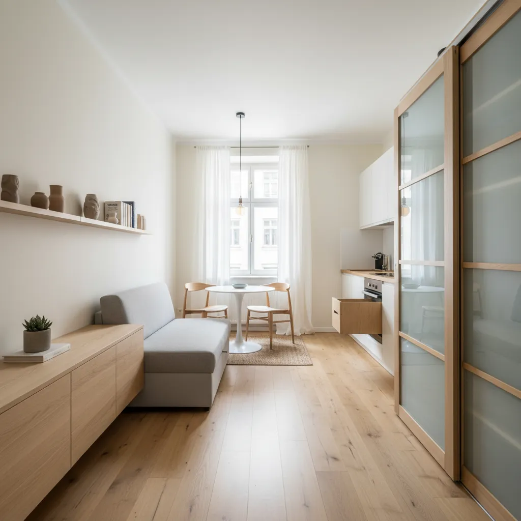 Apartamento pequeño con diseño europeo funcional