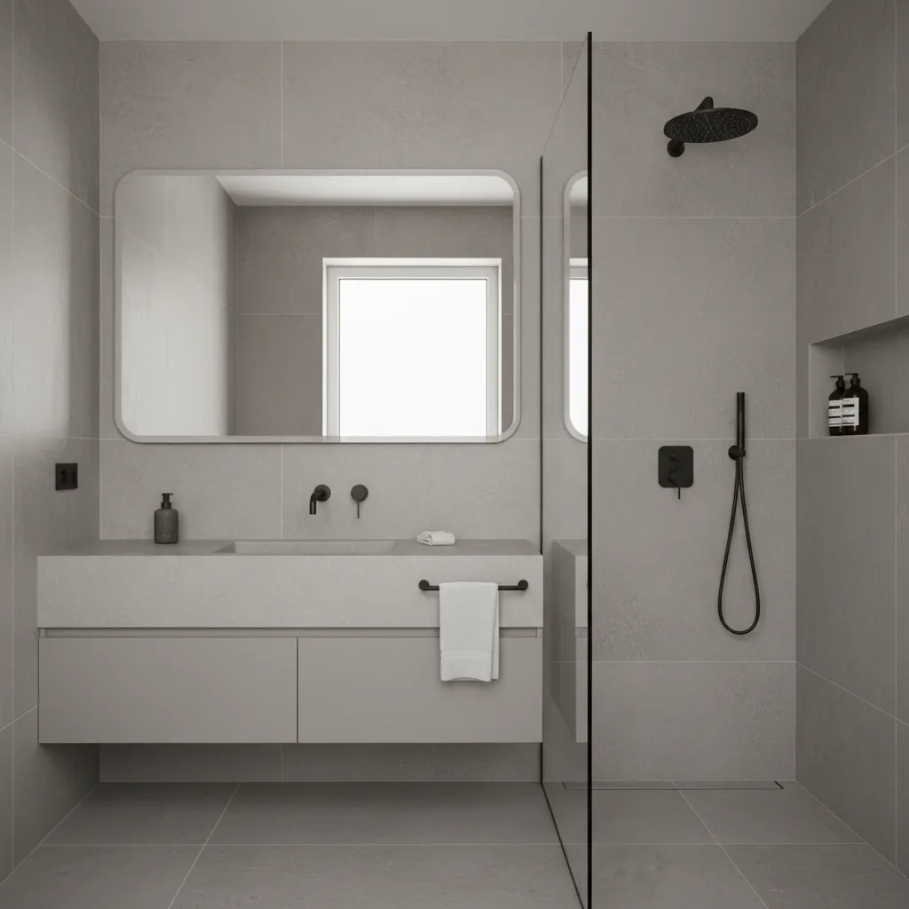 How to Optimize Accessories in a Small Grey Bathroom