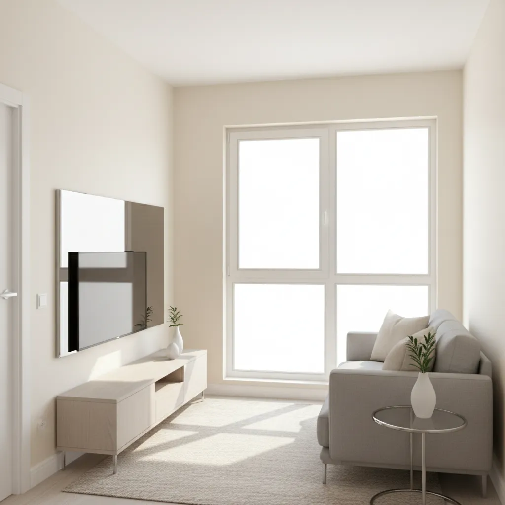 Small living hall using light colors to create spacious feeling