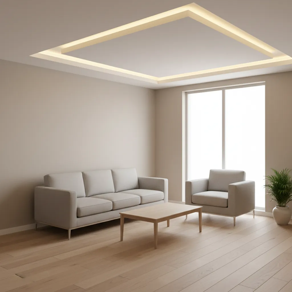 simple pop ceiling design in a small living room hall