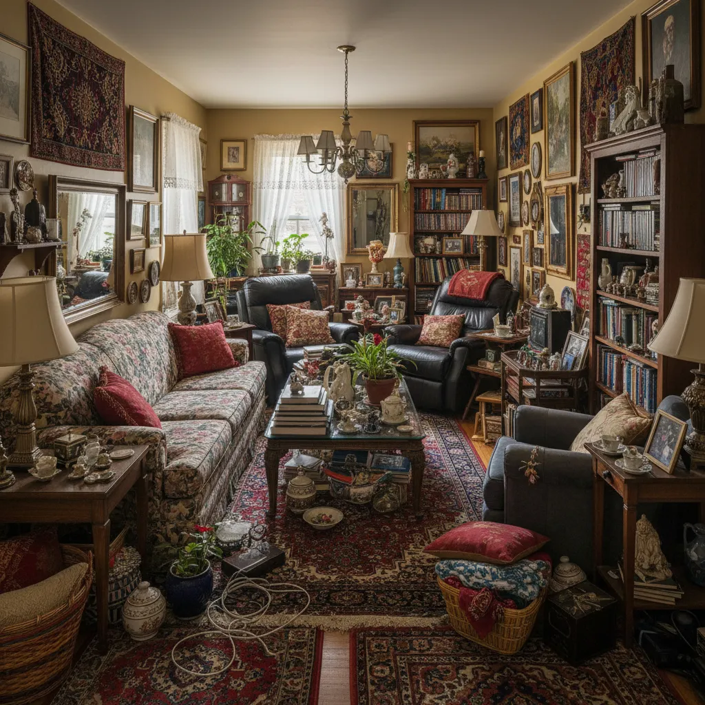 Ejemplo de una casa pequeña con demasiados muebles y sensación de saturación
