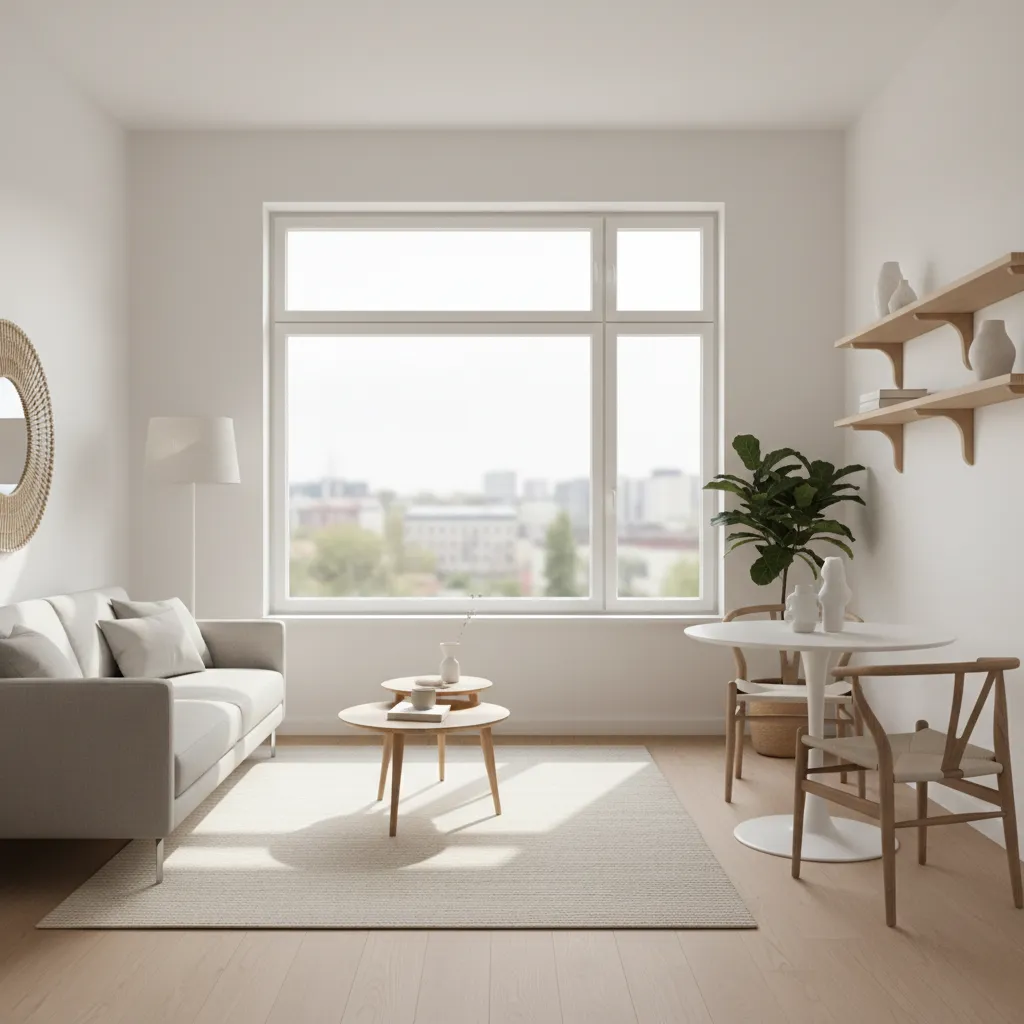 Diseño interior luminoso que hace parecer más grande un apartamento pequeño