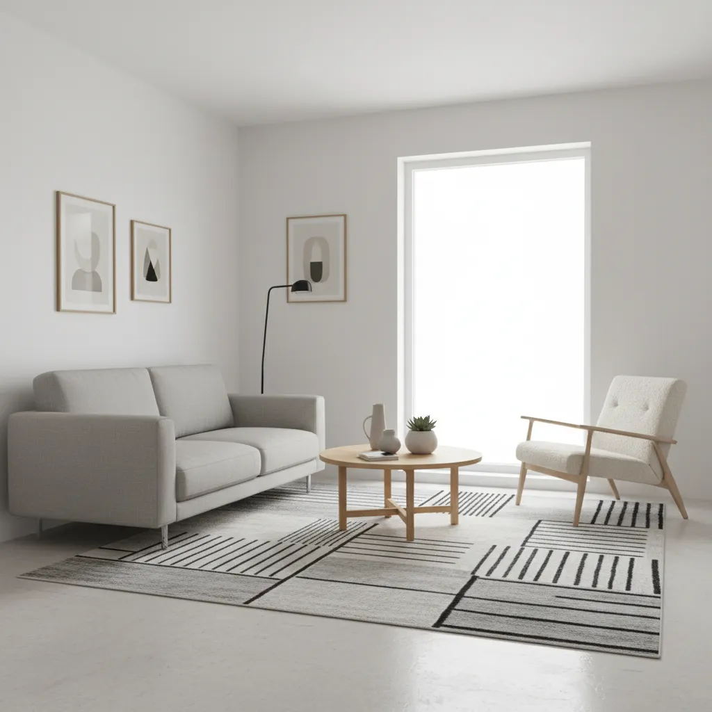 Compact living room layout for a small two bedroom home