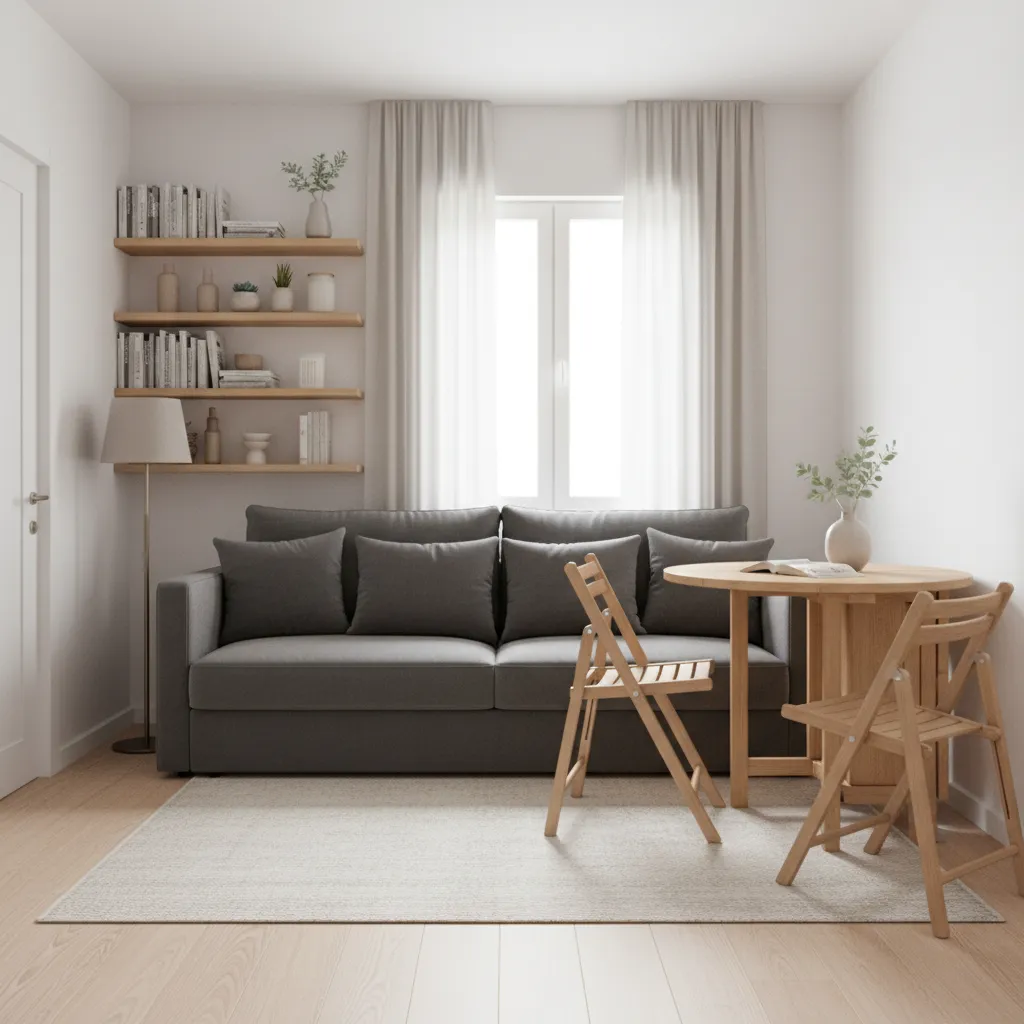 multi functional living space in a small 750 sq ft house