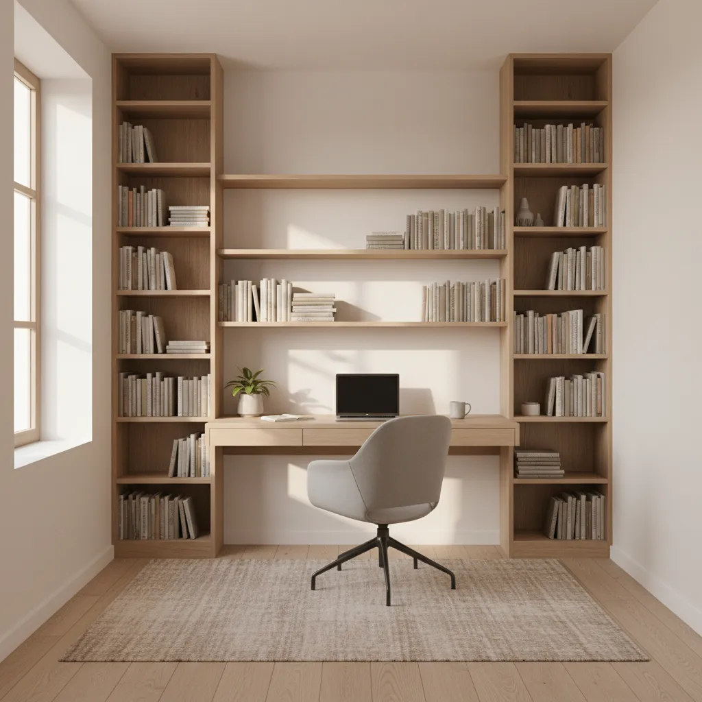How to Optimize a Small Home Office Desk With Book Storage