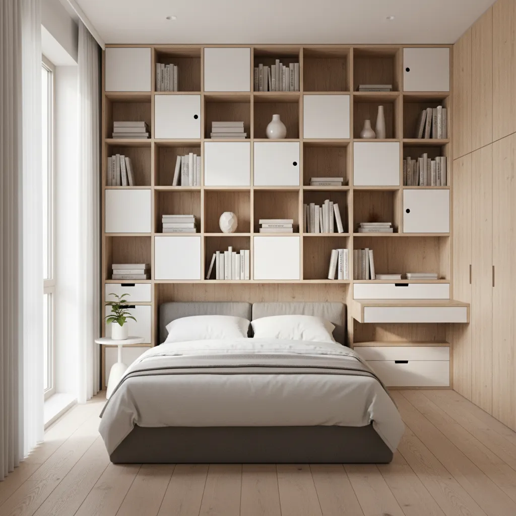 Built in storage solutions inside compact small house interior