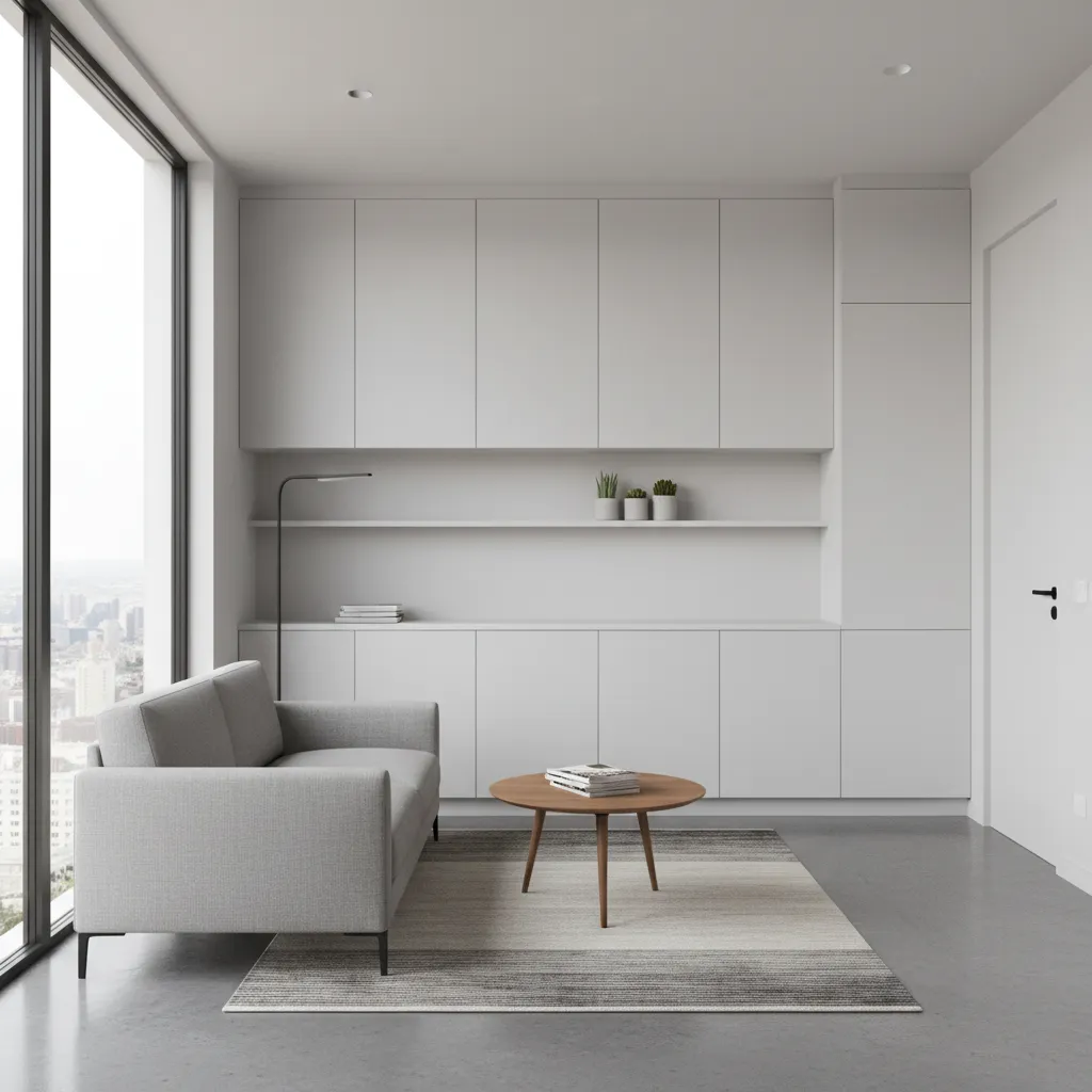 small apartment living room with limited storage and compact furniture layout