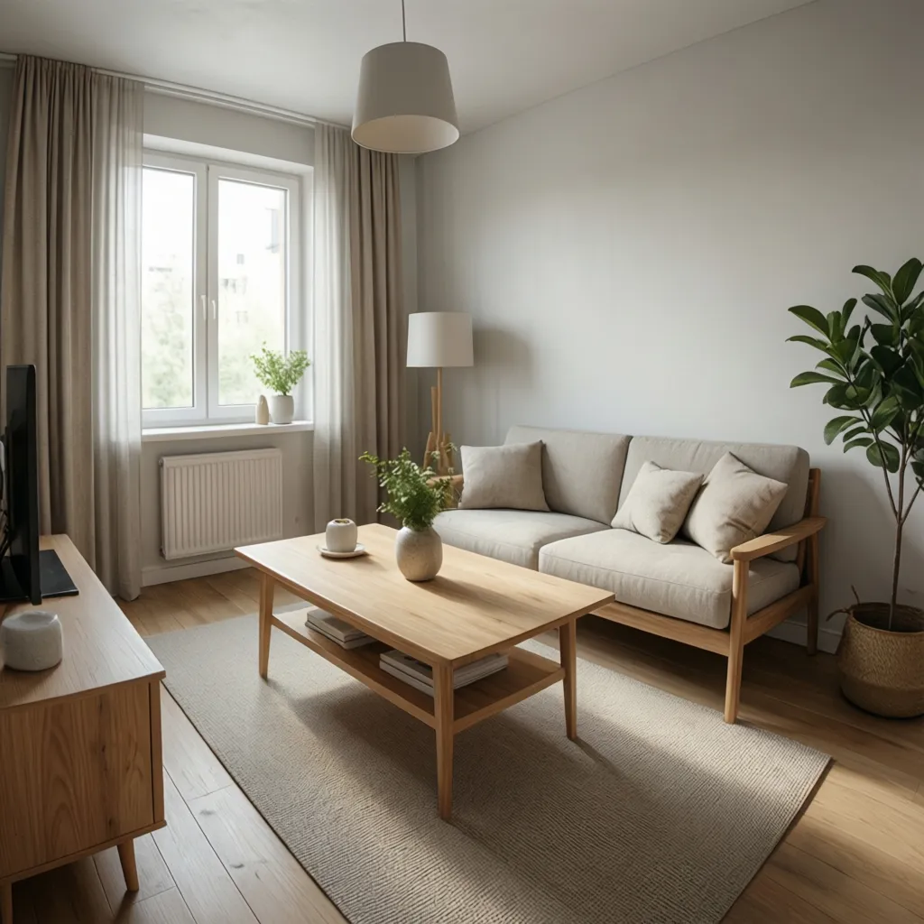 không gian phòng khách nhà nhỏ 40m2 thiết kế hiện đại