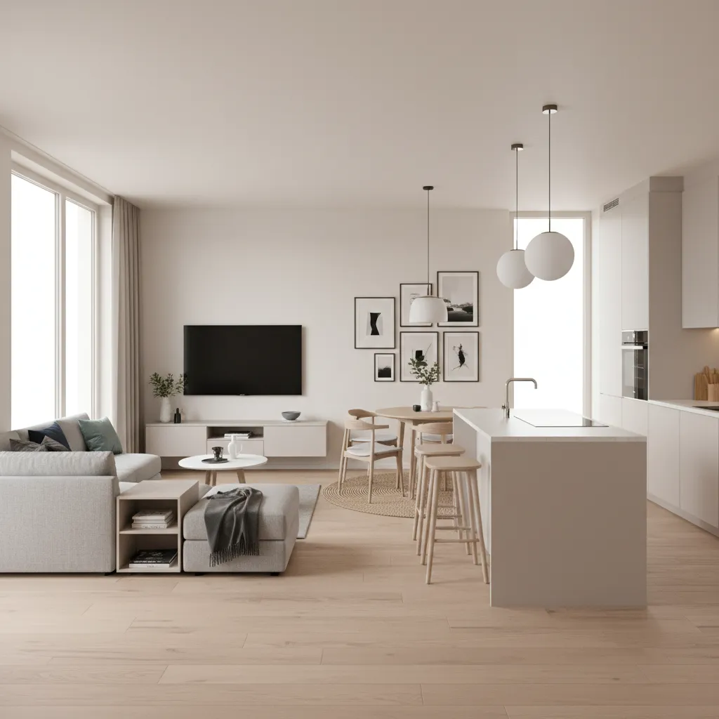 interior of compact small house showing efficient use of space