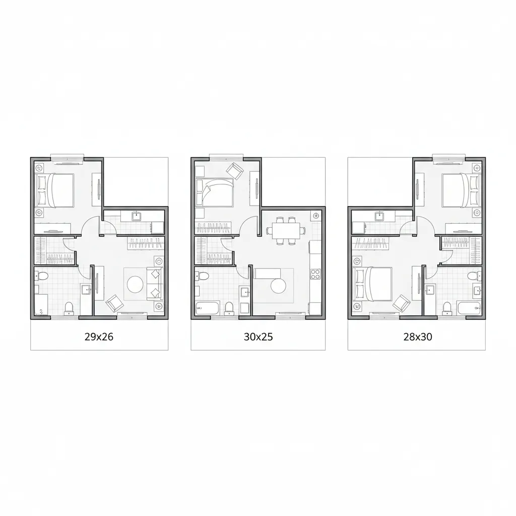 29x26 House Plan vs 30x25 and 28x30 Layouts: Which Small Home Size Works Best?