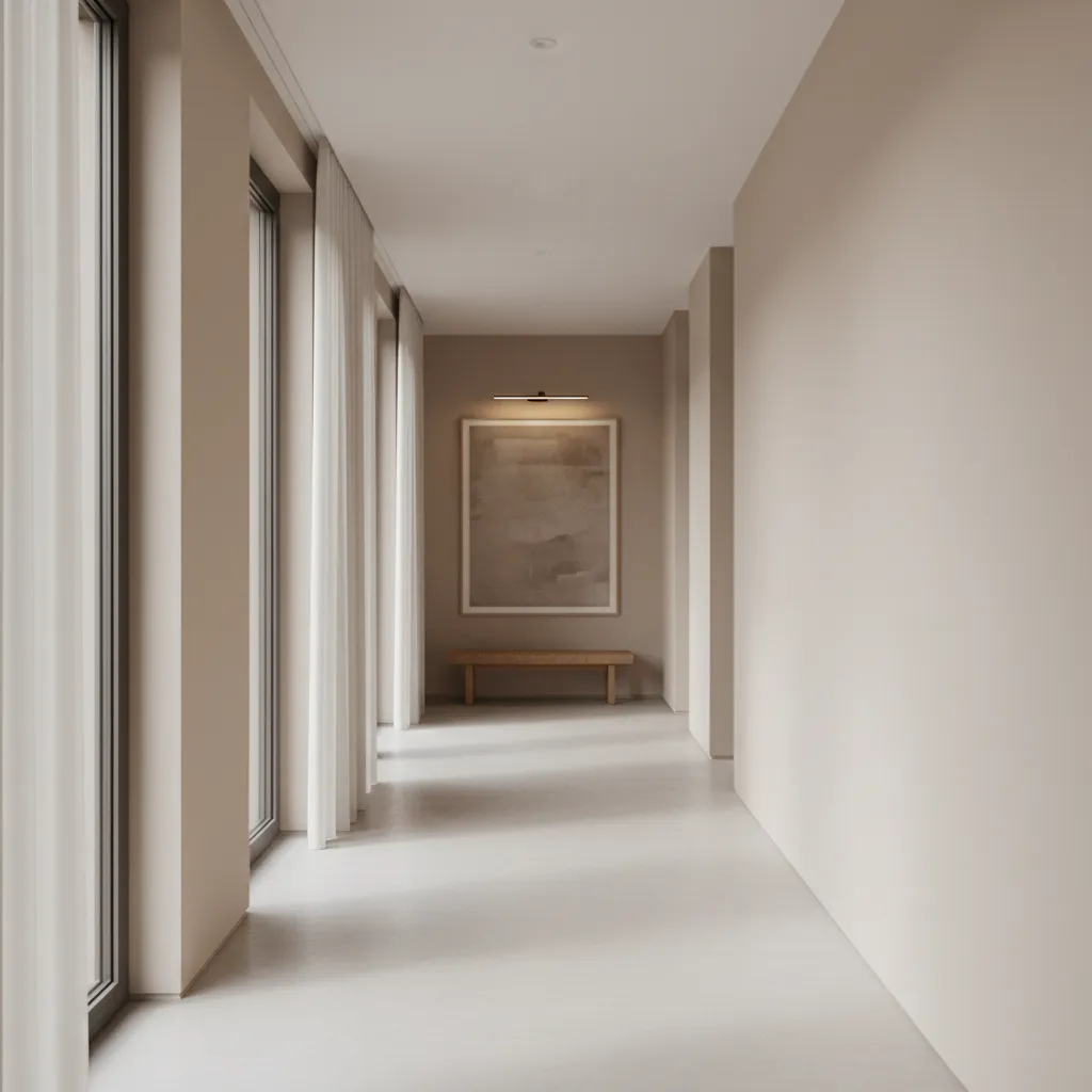 long narrow hallway in a small house showing inefficient circulation layout