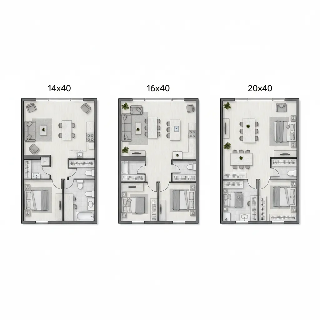 16x40 Floor Plan vs 14x40 and 20x40 Which Small House Layout Works Best