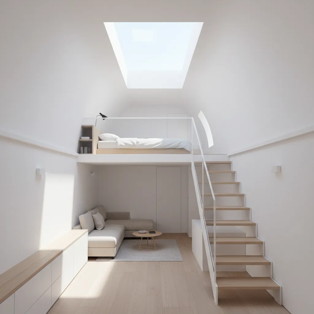 Thiết kế gác lửng trong nhà ống nhỏ 40m2