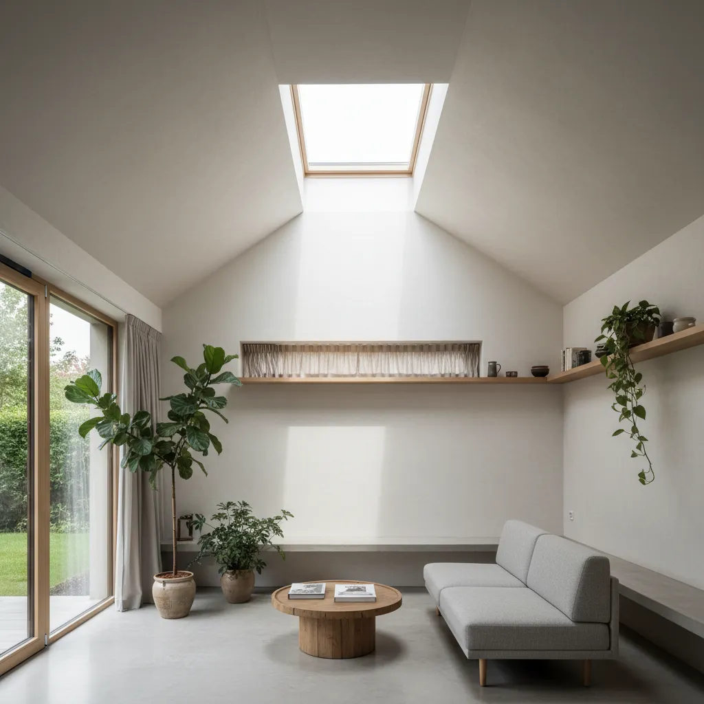 Không gian nhà nhỏ có giếng trời và ánh sáng tự nhiên