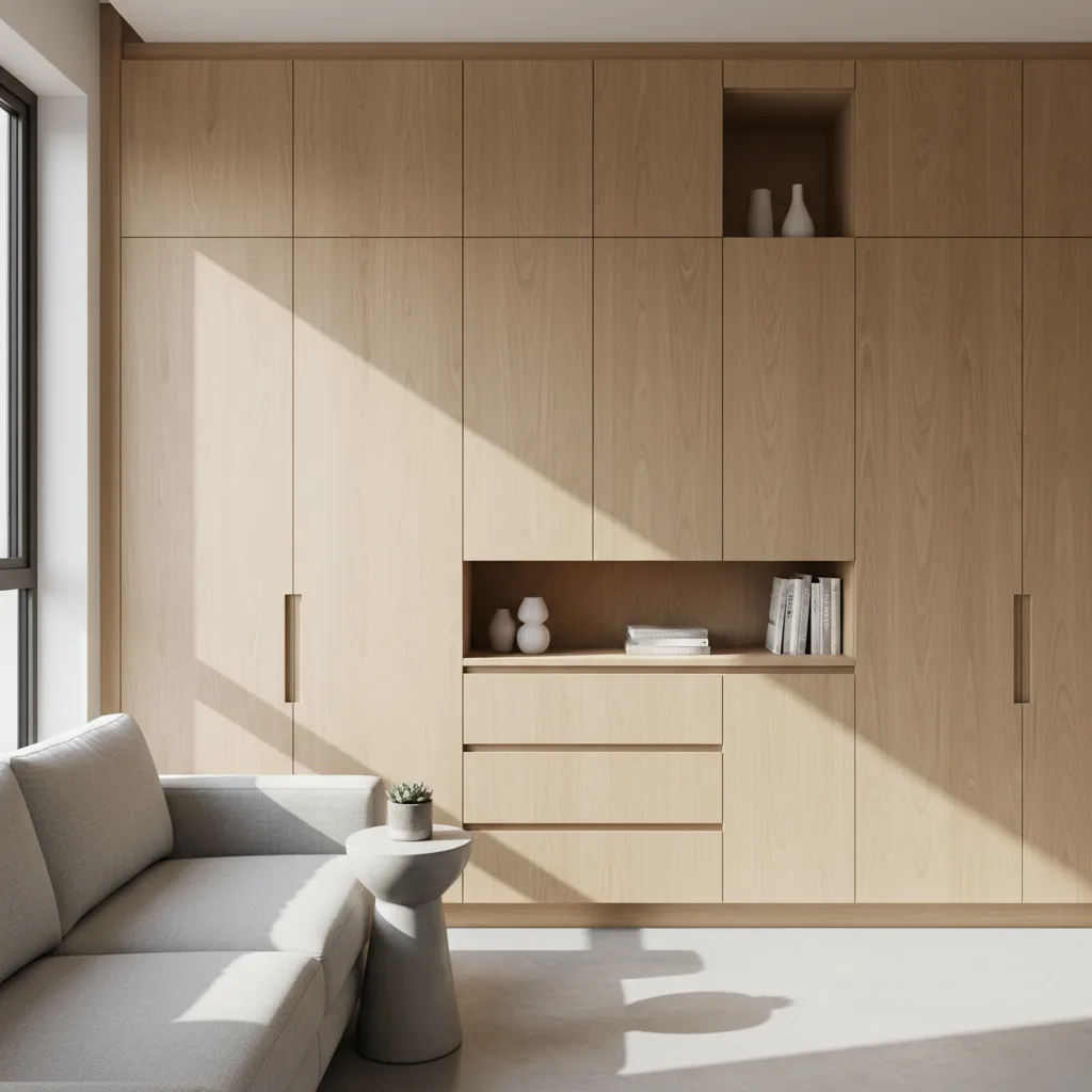 Armarios empotrados en una casa pequeña para optimizar almacenamiento