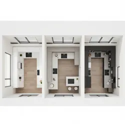 Small Kitchen Layout Comparison for 2-Bedroom Apartments