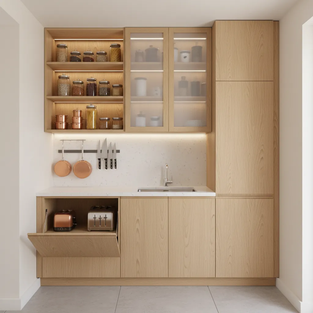 small kitchen vertical storage shelves and cabinets maximizing space