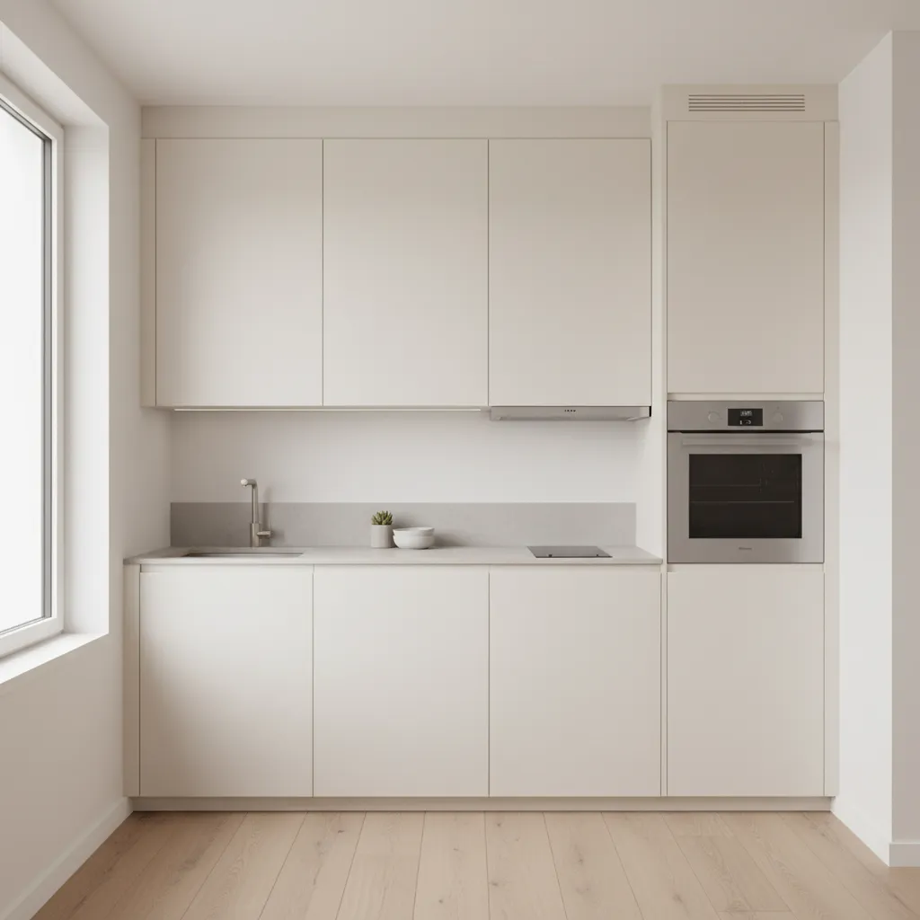 small kitchen with full height cabinets maximizing vertical storage