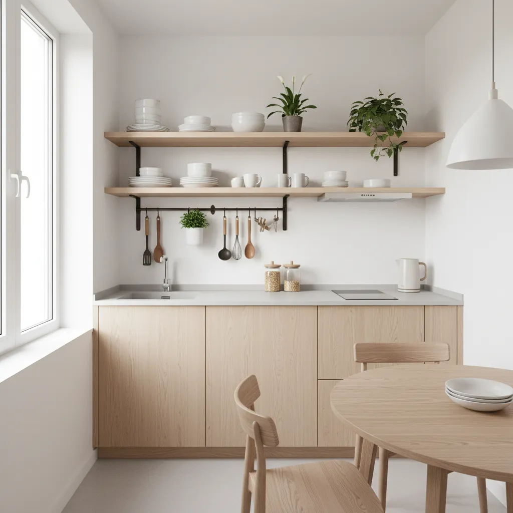 How to Organize a Small Kitchen Without Cabinets: Practical storage strategies designers use to keep cabinet‑free kitchens functional, organized, and visually calm.
