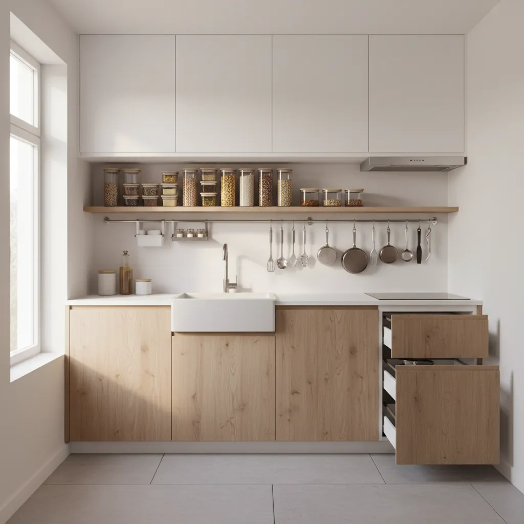 How to Organize a Small Kitchen Without a Pantry