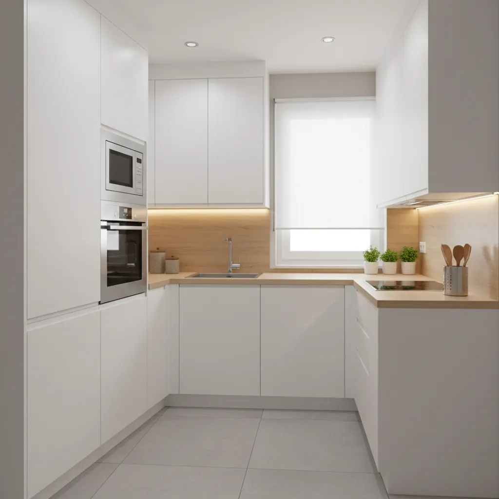 small apartment L shaped modular kitchen design