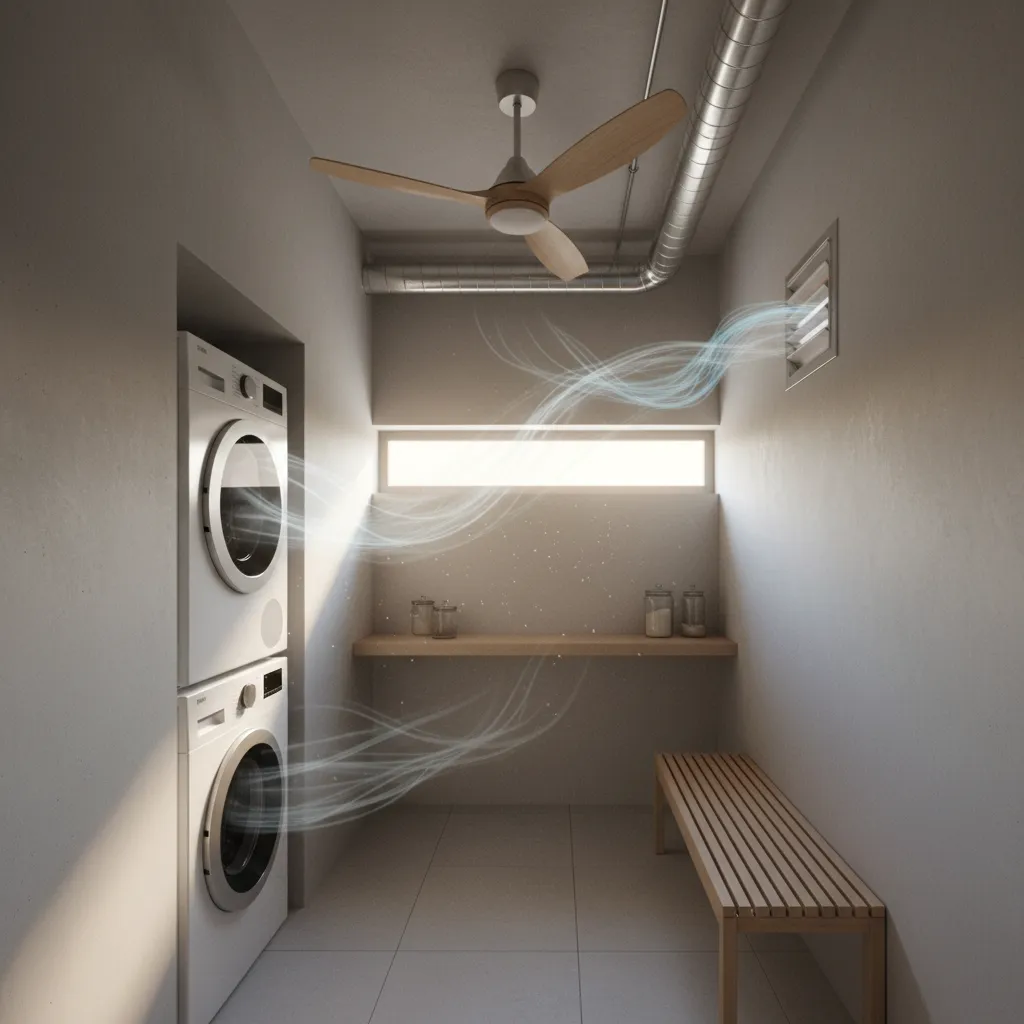 Improve Airflow in a Small Laundry Room with a Ceiling Fan