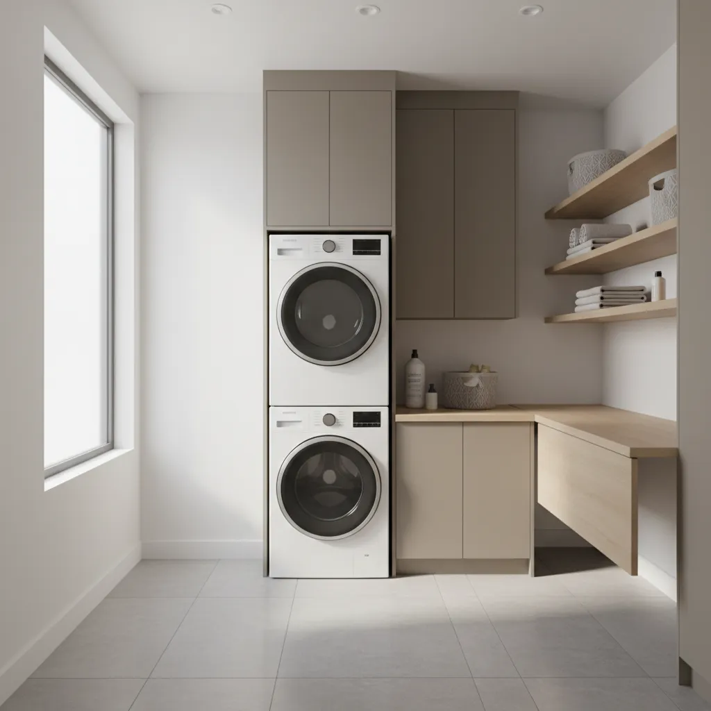 10 Small Laundry Room Ideas With Stackable Washer Dryer Solutions