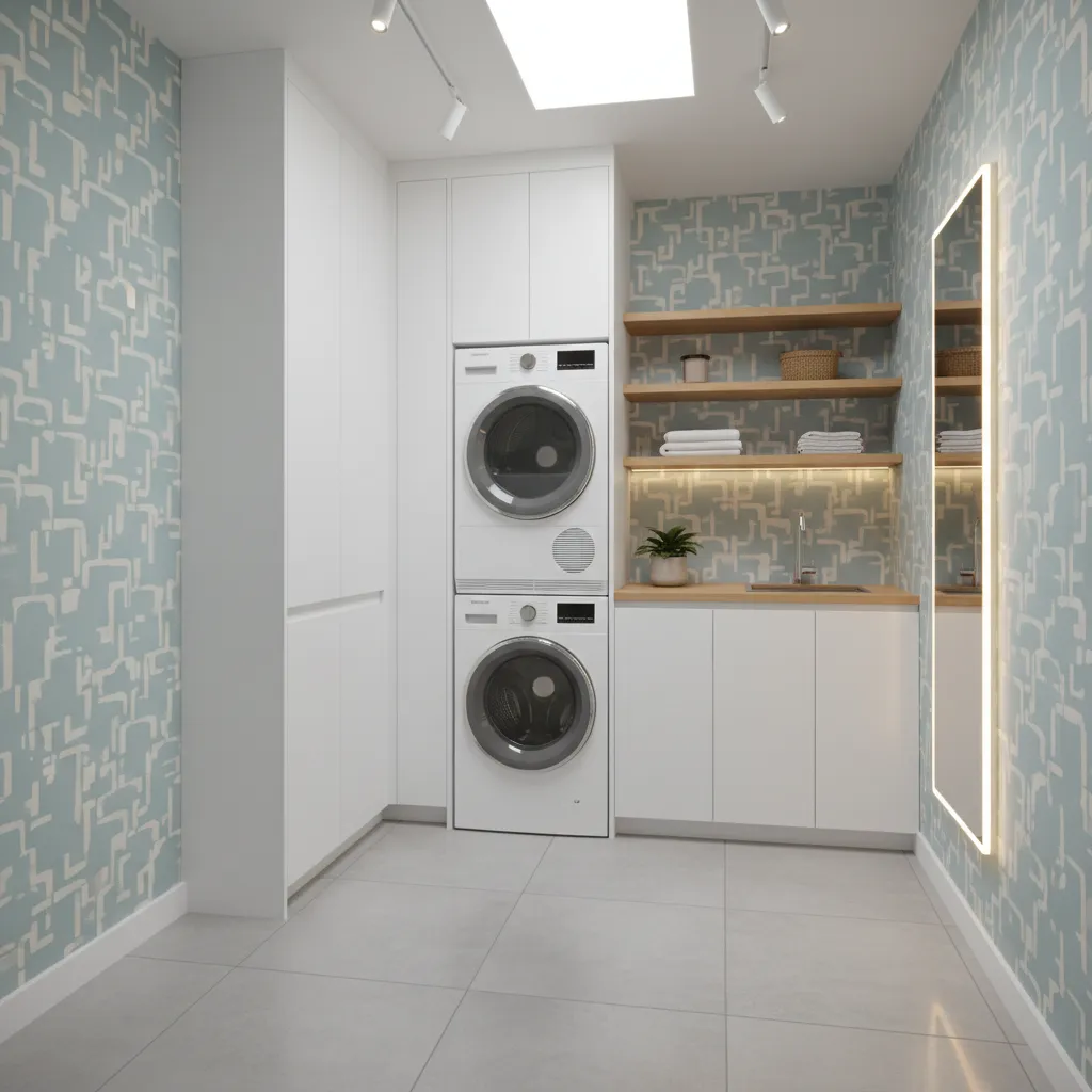 How to Make a Small Laundry Room Look Bigger with Wallpaper