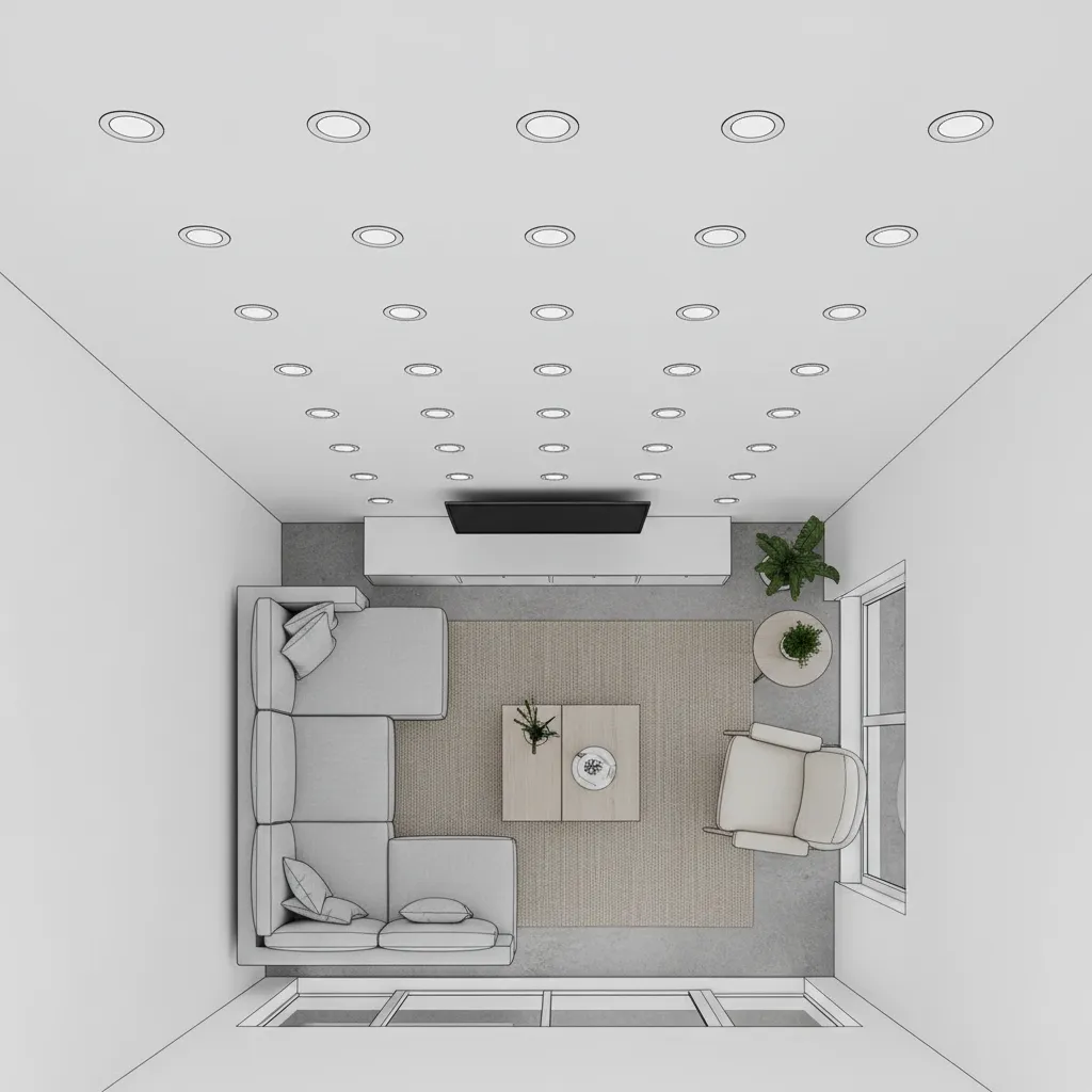 ceiling lighting layout plan for small living room