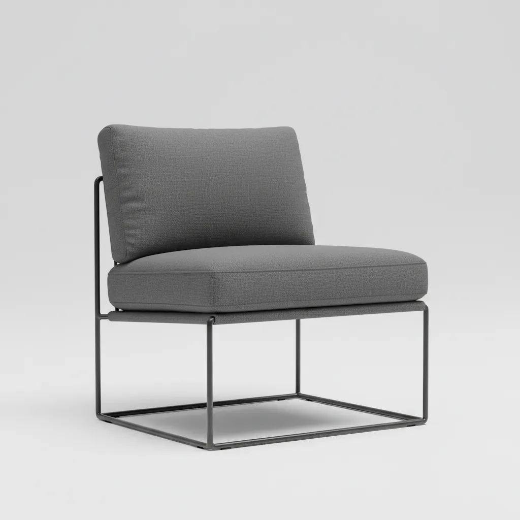 modern compact armchair with slim frame