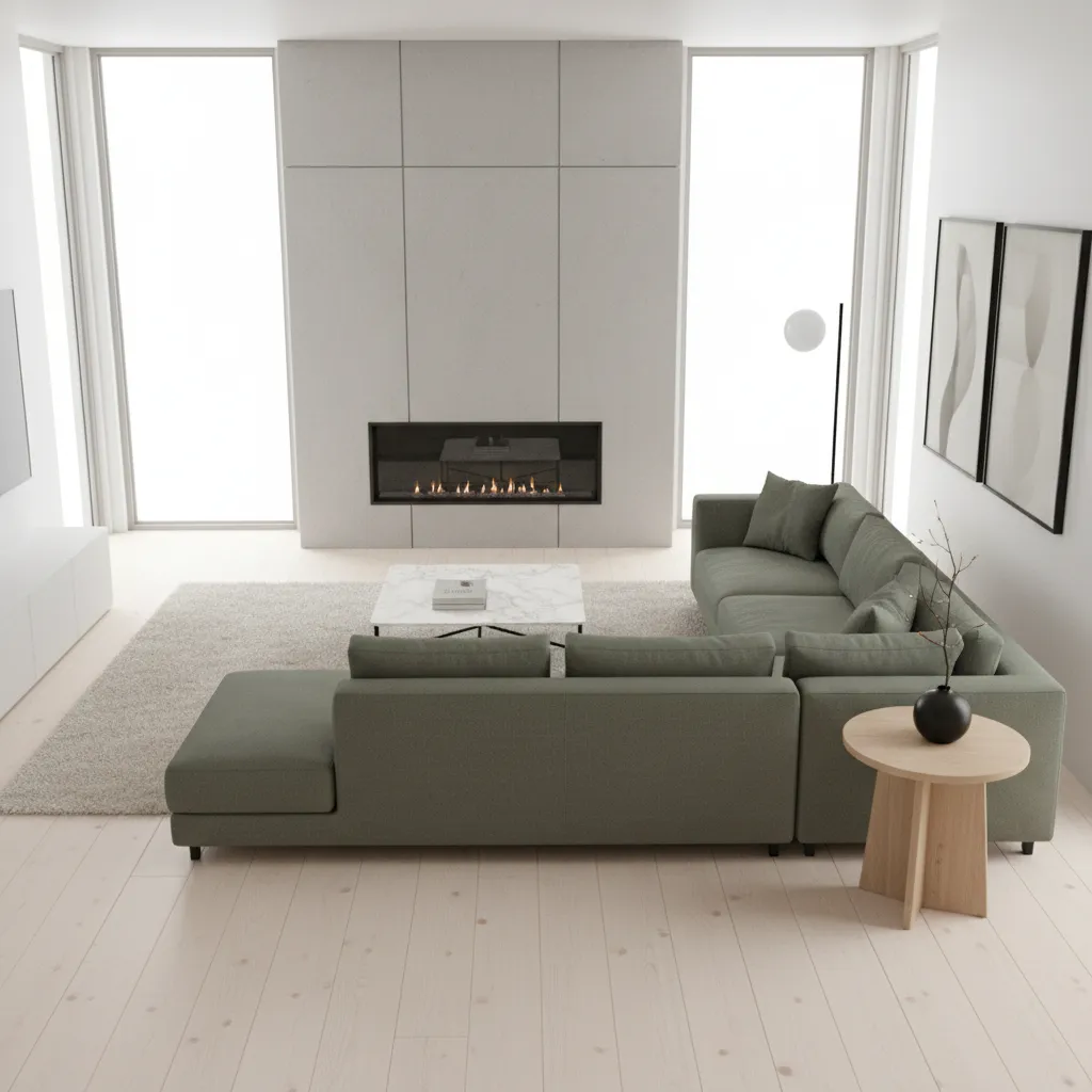 small living room layout showing fireplace placement and furniture spacing