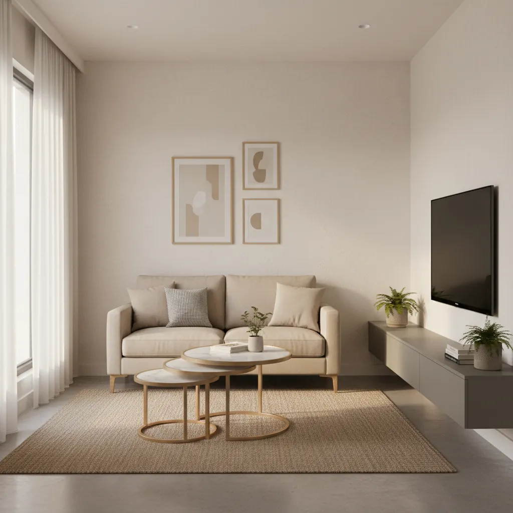 Smart furniture arrangement for a small Indian living room