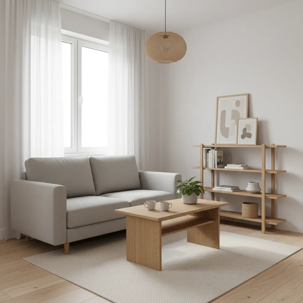 Salón pequeño con muebles proporcionados al espacio