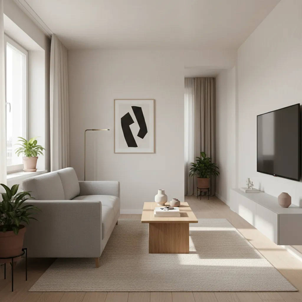 Distribución inteligente de muebles en un salón pequeño