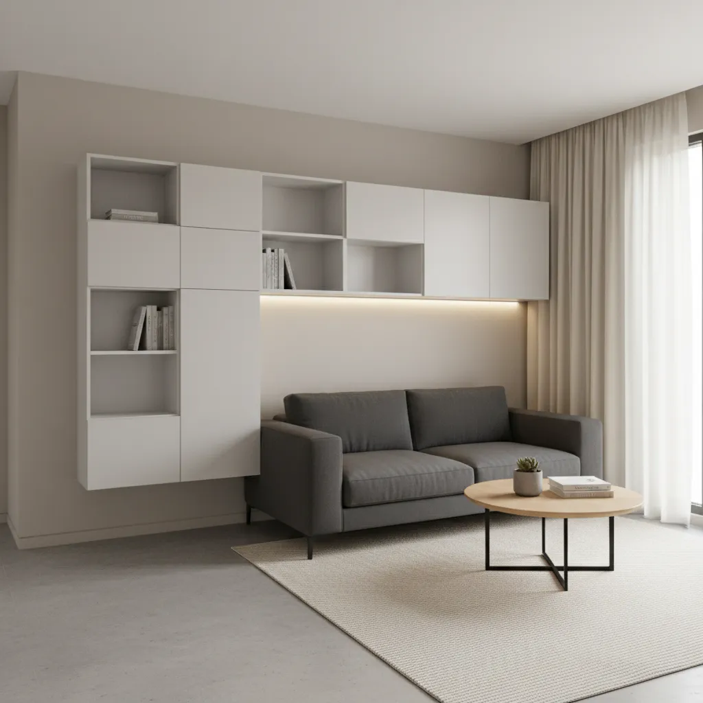 optimized small living room layout with sofa table and clear walkway
