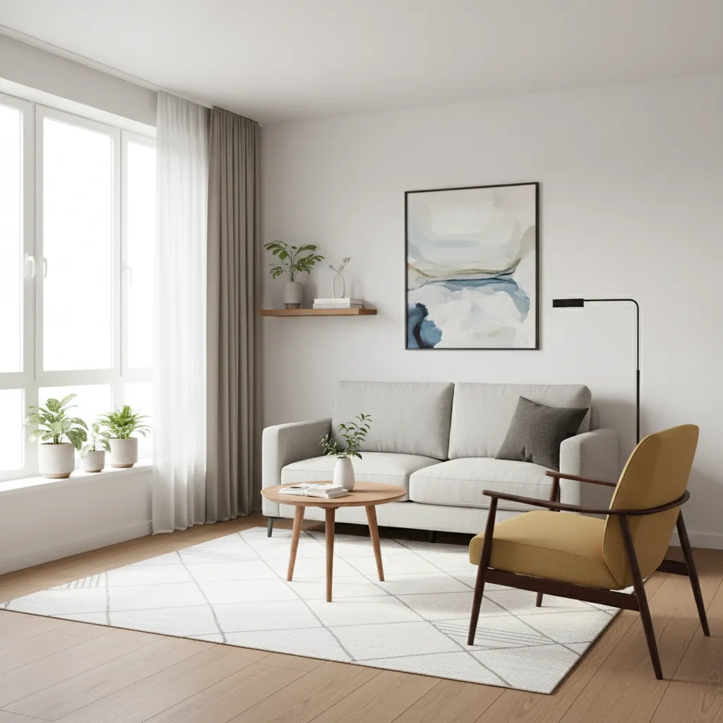 small living room layout comparison showing improved furniture spacing and better walking path