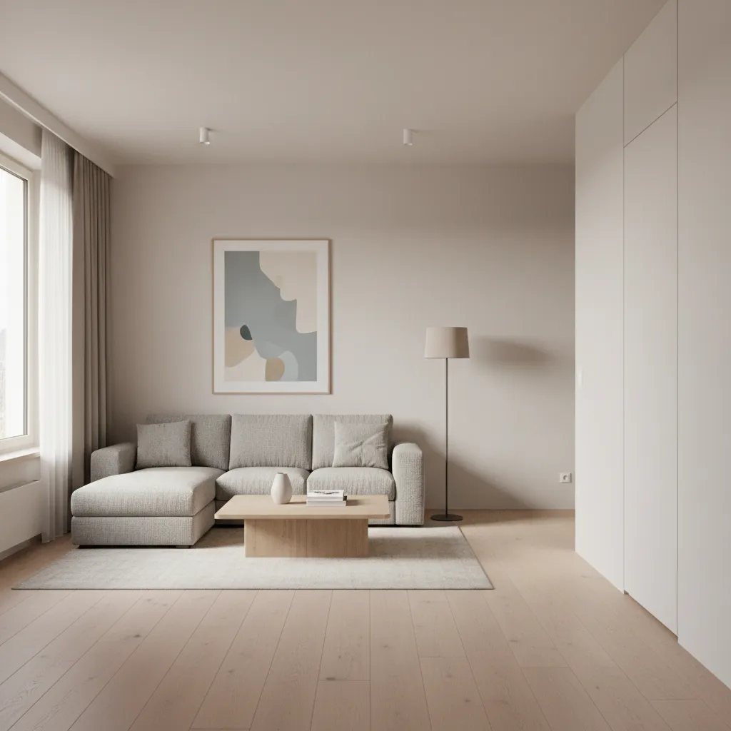 small apartment living room layout planning with furniture placement visualization
